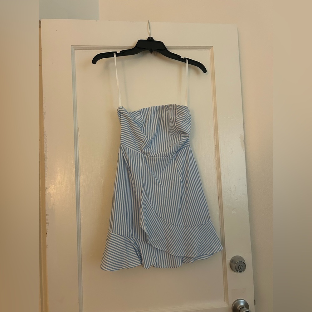 Superdown Revolve Striped Mini Strapless Dress
